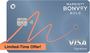 MARRIOTT BONVOY BOLD Credit Card. Contactless icon. VISA Signature. Limited Time Offer!