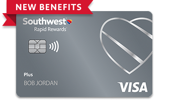 Southwest Rapid Rewards(Registered Trademark) Plus Credit Card. NEW BENEFITS.